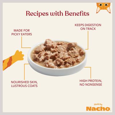Made by Nacho Cage Free Chicken Recipe Cuts In Gravy with Bone Broth Wet Cat Food, 3-oz pouch, 12 count