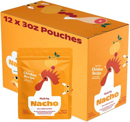Made by Nacho Cage Free Chicken Recipe Cuts In Gravy with Bone Broth Wet Cat Food, 3-oz pouch, 12 count