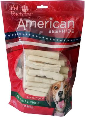 Beefhide Mini Rolls 3-inch Natural Flavored Dog Hard Chews, 40 count
