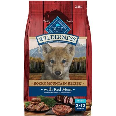 Alimento seco para cachorros con alto contenido proteico Wilderness Red Meat & Grains Rocky Mountain Recipe, bolsa de 28 lb