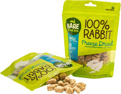 100% Rabbit Freeze-Dried Dog Treats, 2.25-oz bag