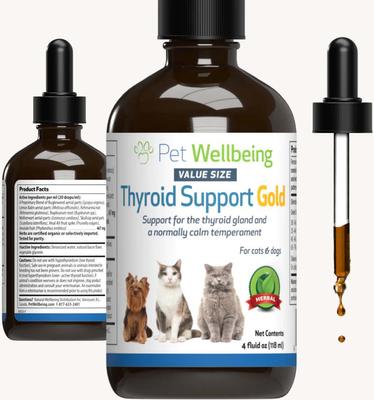 Thyroid Support Gold Bacon Flavored Liquid Supplement for Dogs & Cats, 4-oz bottle