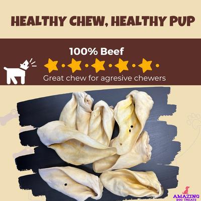 Golosinas para perros con forma de orejas de vaca, 5 unidades