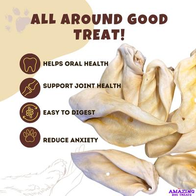 Golosinas para perros con forma de orejas de vaca, 5 unidades