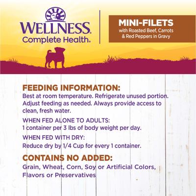 Complete Health Petite Entrees Adult Small Breed Grain-Free Beef, Carrots & Red Peppers Mini-Filets Wet Dog Food, 3-oz tray, bundle of 24