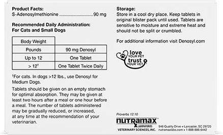 Laboratories Denosyl Liver Health Supplement Stabilized Tablets for Small Dogs & Cats, 30 count