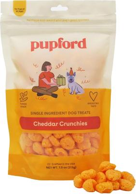Cheddar Crunchies - Golosinas crujientes para perros con sabor a queso cheddar de ingredientes limitados, de grado humano, bolsa de 7.5 oz