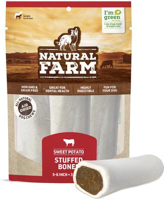 Sweet Potato Stuffed Bones Dog Treats, 5-6-in, 3 count