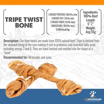 Tripe Twist Beef Flavored Dog Bones, 12 count