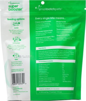 Super Booster Duck Bites Grain-Free Adult Freeze-Dried Dog & Cat Treats, 7-oz bag