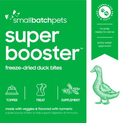 Super Booster Duck Bites Grain-Free Adult Freeze-Dried Dog & Cat Treats, 7-oz bag