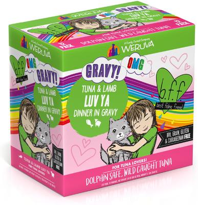 Bundle: BFF Tuna & Lamb Luv Ya Dinner in Gravy + Tuna & Duck Devour Me Dinner in Gravy Wet Cat Food Pouches