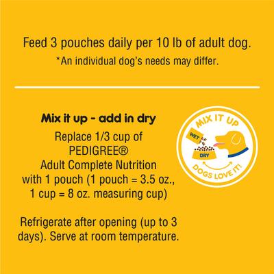 High Protein Variety Pack Adult Dog Wet Food Pouches, 3.5-oz pouches, 18 count