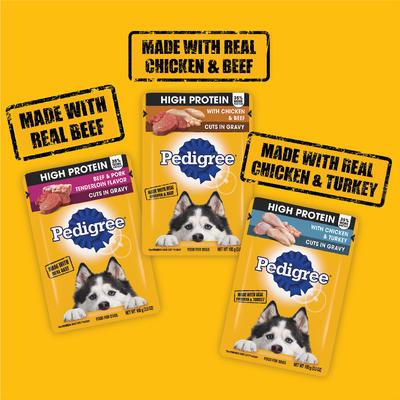 High Protein Variety Pack Adult Dog Wet Food Pouches, 3.5-oz pouches, 18 count