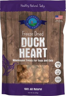 Duck Heart Freeze-Dried Dog & Cat Treats, 3-oz bag