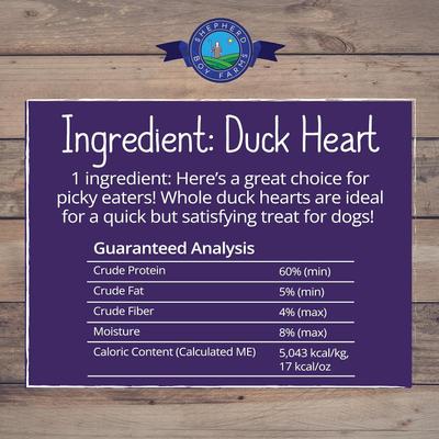 Duck Heart Freeze-Dried Dog & Cat Treats, 3-oz bag