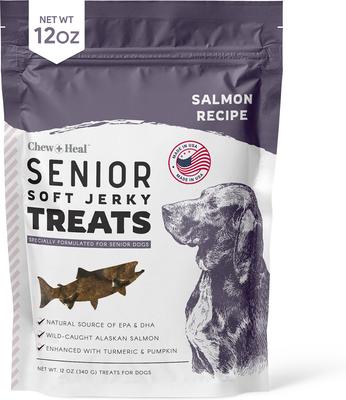Senior Wild Alaskan Salmon Limited Ingredient Soft Jerky Dog Treats, 12-oz bag