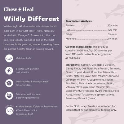 Senior Wild Alaskan Salmon Limited Ingredient Soft Jerky Dog Treats, 12-oz bag