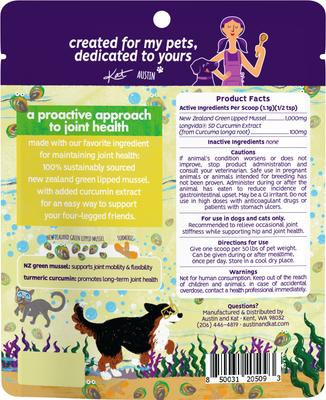 Austin's Green Lipped Mussel GLM Mobility Dog & Cat Supplement, 2.32-oz bag