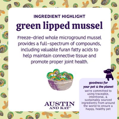 Austin's Green Lipped Mussel GLM Mobility Dog & Cat Supplement, 2.32-oz bag