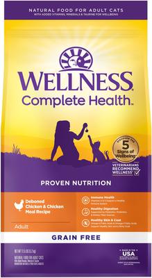 Bundle: Wellness Complete Health Pate Chicken Entree Grain-Free Canned Cat Food, 3-oz, case of 24 + Wellness Complete Health Natural Grain-Free Deboned Chicken & Chicken Meal Dry Cat Food, 11.5-lb bag
