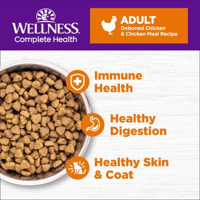 Bundle: Wellness Complete Health Pate Chicken Entree Grain-Free Canned Cat Food, 3-oz, case of 24 + Wellness Complete Health Natural Grain-Free Deboned Chicken & Chicken Meal Dry Cat Food, 11.5-lb bag