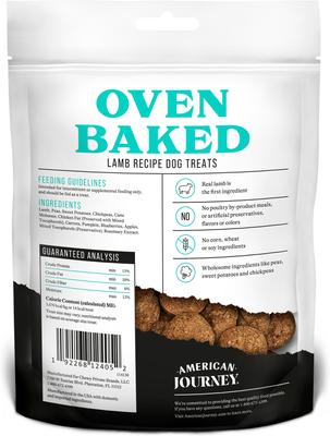 Bundle: American Journey Peanut Butter Recipe Grain-Free Oven Baked Crunchy Biscuit Dog Treats, 8-oz bag + American Journey Lamb Recipe Grain-Free Oven Baked Crunchy Biscuit Dog Treats, 8-oz