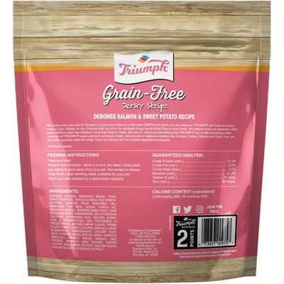 Premios para perros con cecina sin cereales, receta de salmón y batata, bolsa de 24 oz