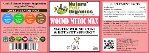 WOUND MEDIC MAX* Master Wound Skin & Coat Support* Dog Supplement, 90 count