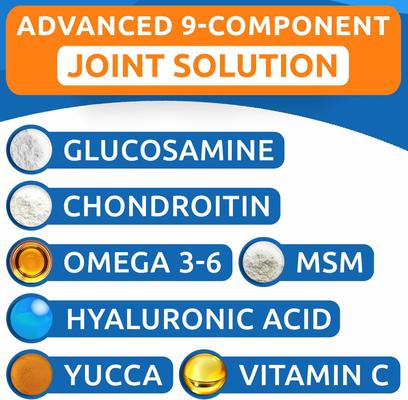 Advanced Glucosamine Chondroitin Chews Hip & Joint with Omega 3 & Fish Oil Supplement for Senior Dogs, 120 count