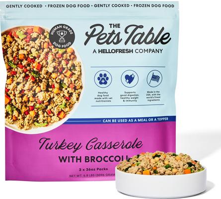 Freshly-Made Frozen Human-Grade Turkey Casserole Dog Food, 36-oz pouch, 3 count