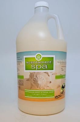 Champú para perros y gatos Mango Maui de Scentament Spa Body & Facial Wash, botella de 1 galón