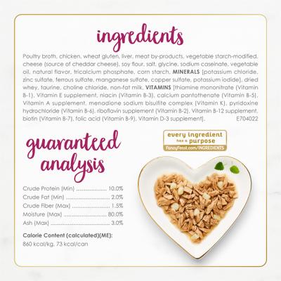 Delights with Cheddar Grilled Chicken & Cheddar Cheese Feast in Gravy Canned Cat Food, 3-oz, case of 24