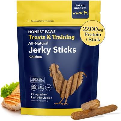 Jerky Sticks - Premios para perros con sabor a pollo, sin cereales, bolsa de 7.8 oz