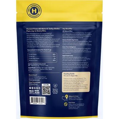 Jerky Sticks - Premios para perros con sabor a pollo, sin cereales, bolsa de 7.8 oz