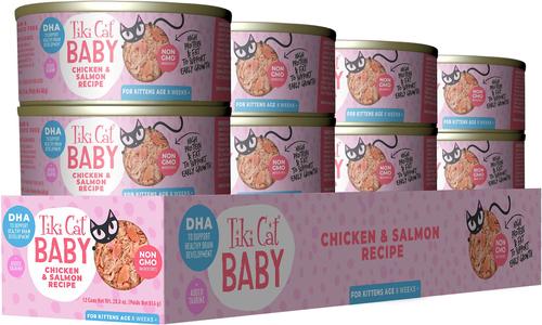 Baby Chicken & Salmon Recipe Grain-Free Wet Kitten Food, 2.4-oz can, case of 12