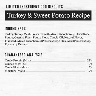 Turkey & Sweet Potato Recipe Limited Ingredient Dog Treats, 14-oz bag