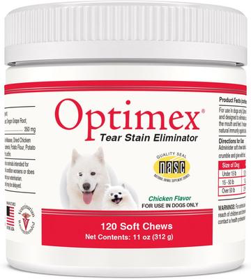 Optimex Tear Stain Dog Supplement, 60 count