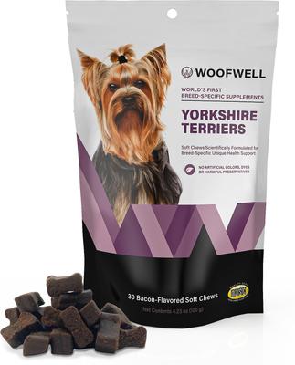 Yorkshire Terriers Health Support Bacon Flavored Soft Chews Dog Supplement, 30 count