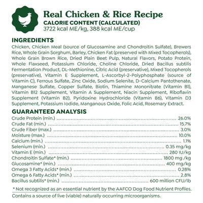 Alimento seco para Perros Adultos, Alto contenido Proteico de Pollo Real y Arroz