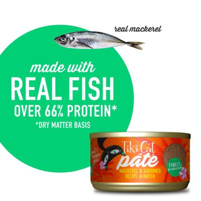 Grill Mackerel & Sardines Recipe in Broth Grain-Free Pate Wet Cat Food, 2.8-oz can, case of 6