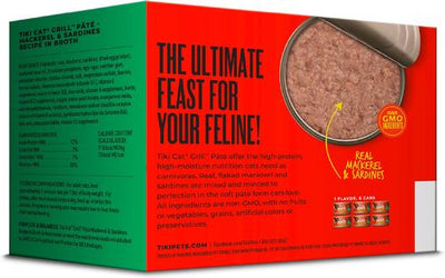 Grill Mackerel & Sardines Recipe in Broth Grain-Free Pate Wet Cat Food, 2.8-oz can, case of 6