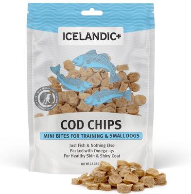 Mini Cod Fish Chips Dog Treat, 2.5-oz bag