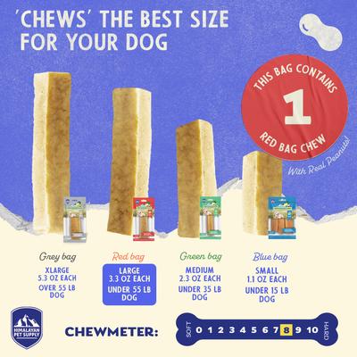 Golosina de mantequilla de maní para perros, grande, 2 unidades