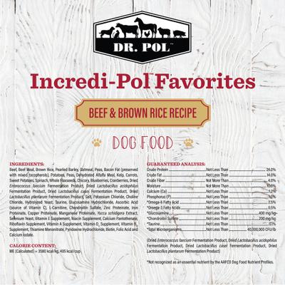Incredi-Pol Favorites Beef & Brown Rice Dog Food, 24-lb bag