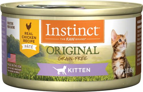 Bundle: Instinct Kitten Grain-Free Pate Real Chicken Recipe Natural Wet Canned Cat Food, 3-oz, case of 24 + Instinct Original Kitten Grain-Free Recipe with Real Chicken Freeze-Dried Raw Coated Dry Cat Food, 4.5-lb bag