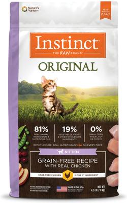 Bundle: Instinct Kitten Grain-Free Pate Real Chicken Recipe Natural Wet Canned Cat Food, 3-oz, case of 24 + Instinct Original Kitten Grain-Free Recipe with Real Chicken Freeze-Dried Raw Coated Dry Cat Food, 4.5-lb bag
