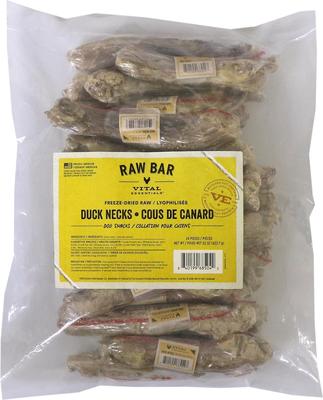 RAW BAR Raw Duck Necks Freeze-Dried Dog Treats, 24 count