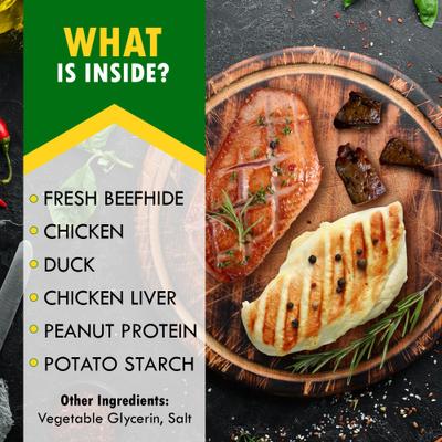 All Natural Pet Dried Snacks Human Grade Rawhide-Free & Grain-Free Kabobs Chicken & Duck Dental Dog Treats, 10.6-oz bag