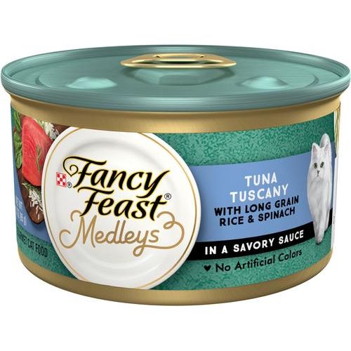 Comida enlatada para gatos Medleys Tuna Tuscany, 3 oz, caja de 24